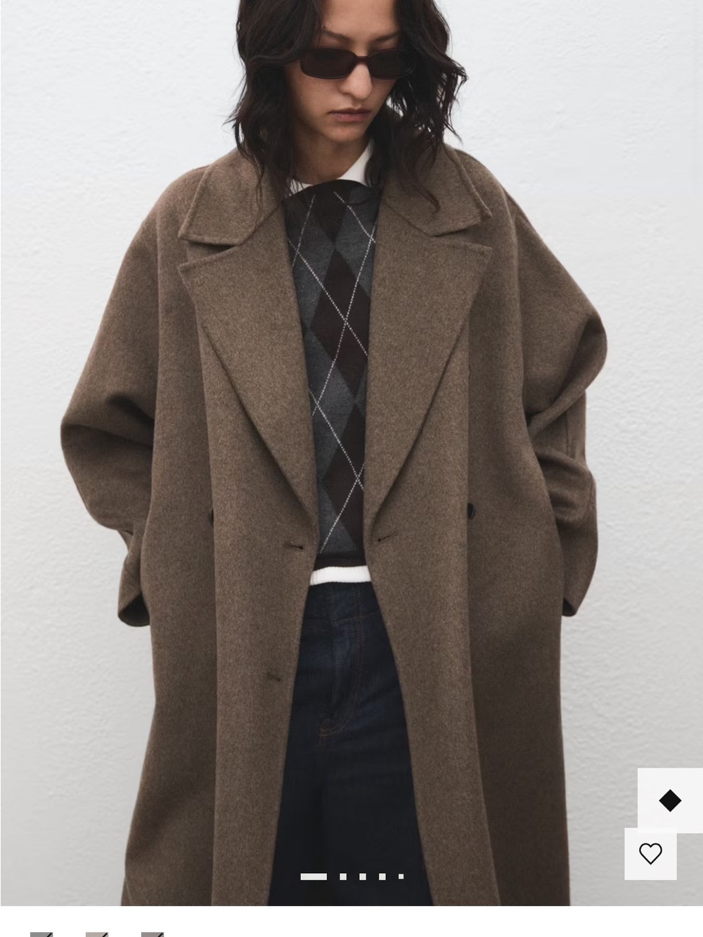 Mango Oversized Trench Coat in Brown